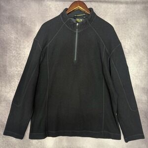 Mountain Hardwear Sweater Men Size XL Black Half Zip Wool Blend Pullover